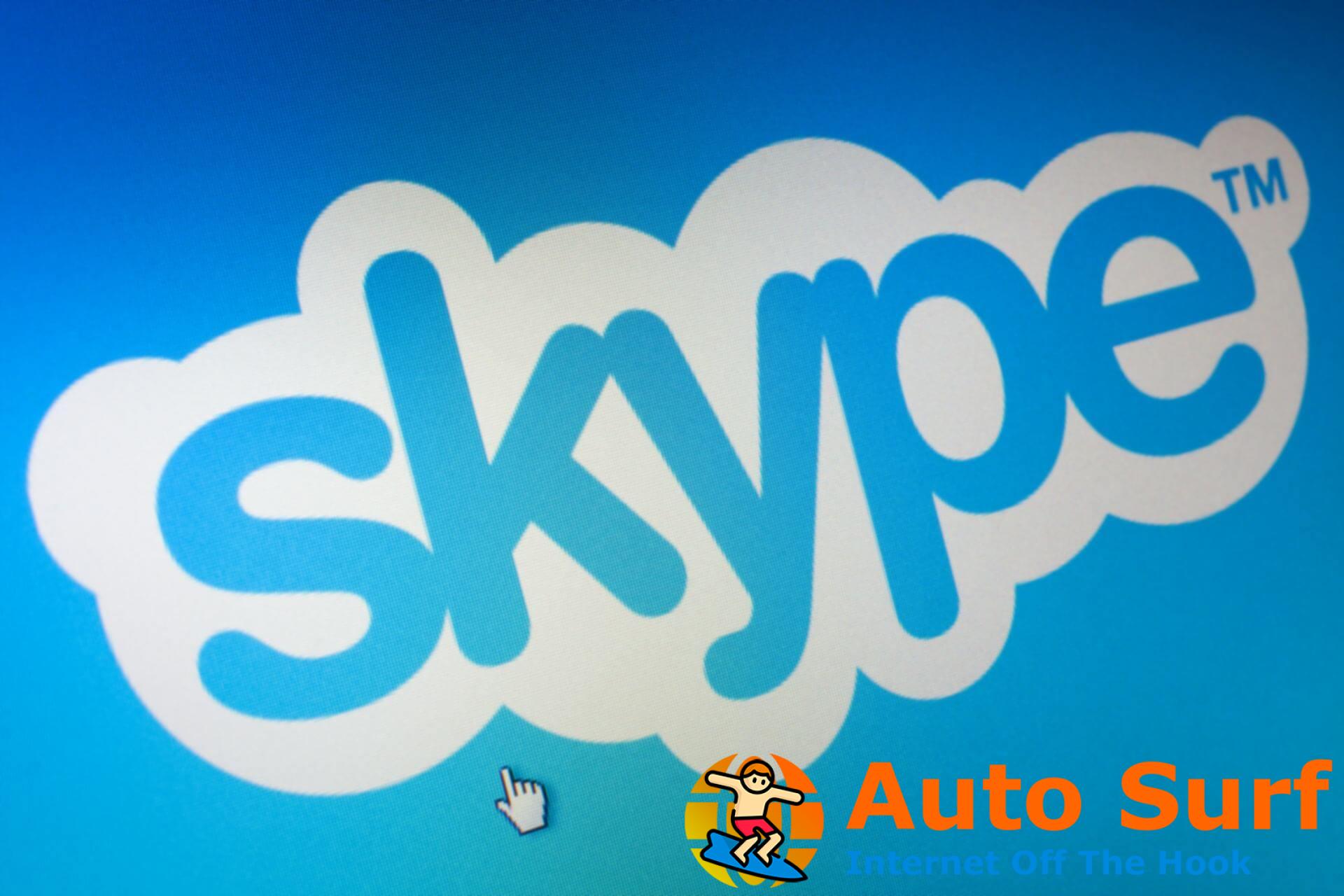 Error de Skype "Verifique la configuración de su red e inténtelo de nuevo"