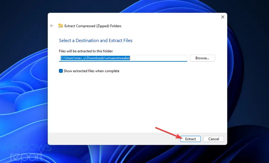 La opción Extraer deshabilita la pantalla de bloqueo de Windows 11