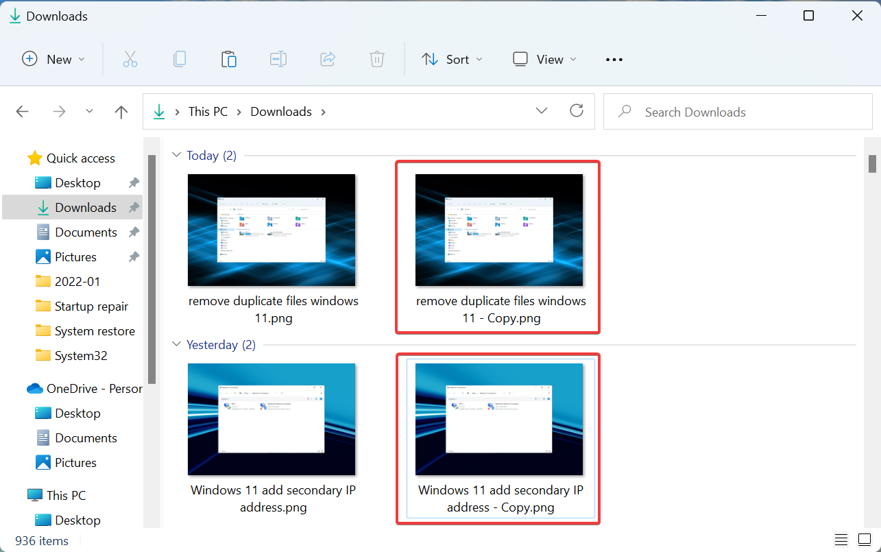 Encuentra archivos duplicados en Windows 11
