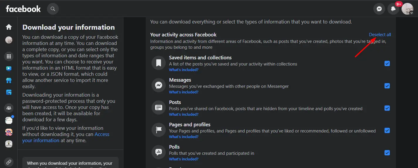 Cómo descargar su historial de mensajes de Facebook en PC y dispositivos móviles