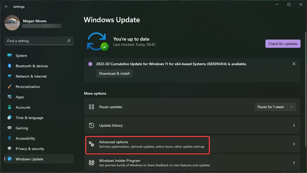 Cómo ver actualizaciones opcionales en la sección de actualización de Windows en la configuración.