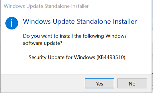 Instalador independiente de Windows: ¿quieres instalar la actualización?