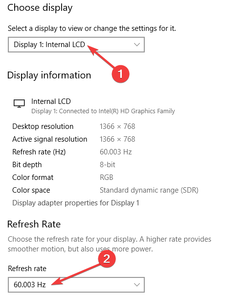Frecuencia de actualización de la pantalla 1: monitor externo no detectado después de la suspensión