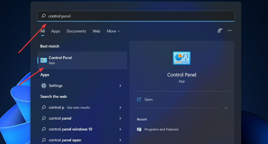 control-panel-search recuperar archivos borrados windows 11