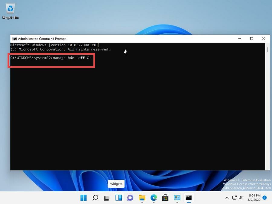 Cómo deshabilitar BitLocker en Windows 11