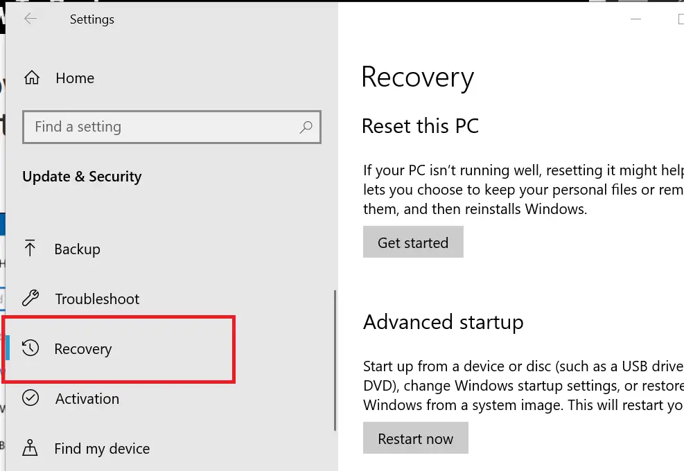 recuperación Windows actualizar eliminado solitario