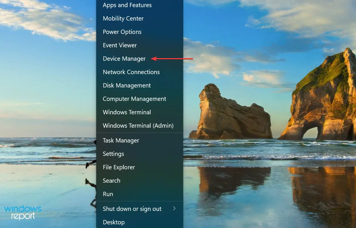 Abra el Administrador de dispositivos para arreglar Lifecam Studio Windows 11