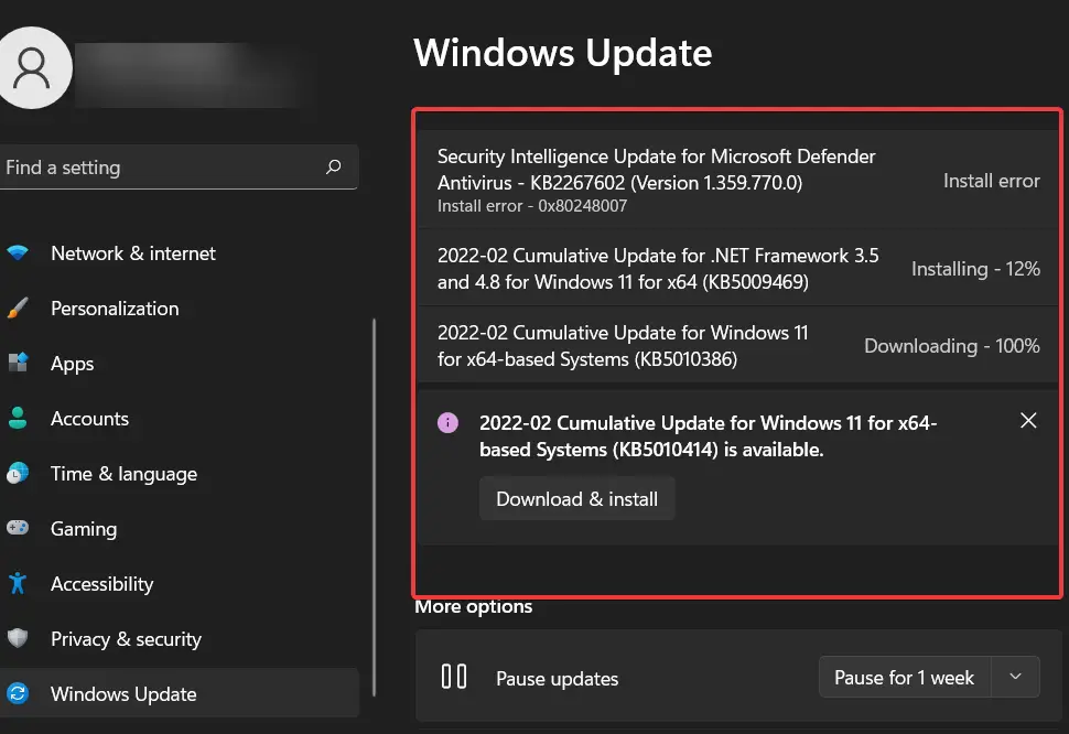 Solución: error de actualización de Windows 11 0x80072ee7