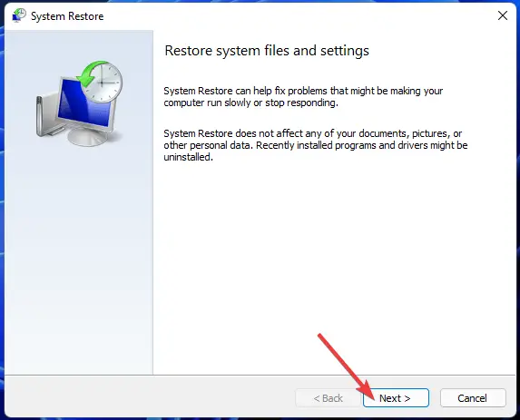 La herramienta de restauración del sistema Windows 11 error de activación 0x87e10bc6