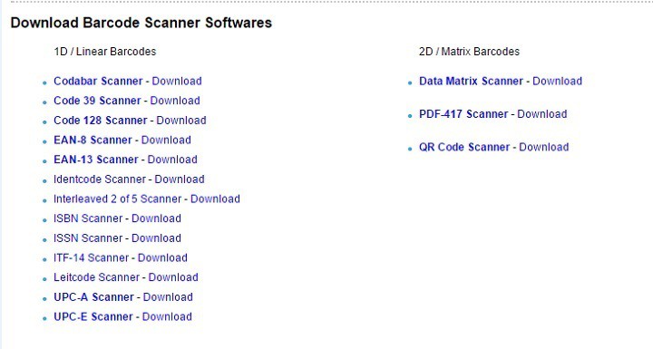 Software de lector de escáner de código de barras gratuito