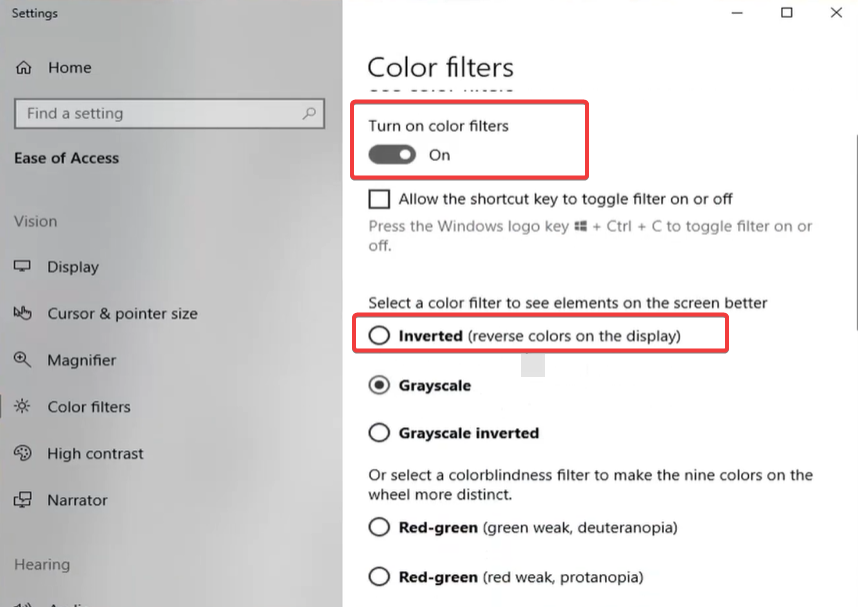 Colores invertidos en Windows 11: cómo cambiarlos a normal