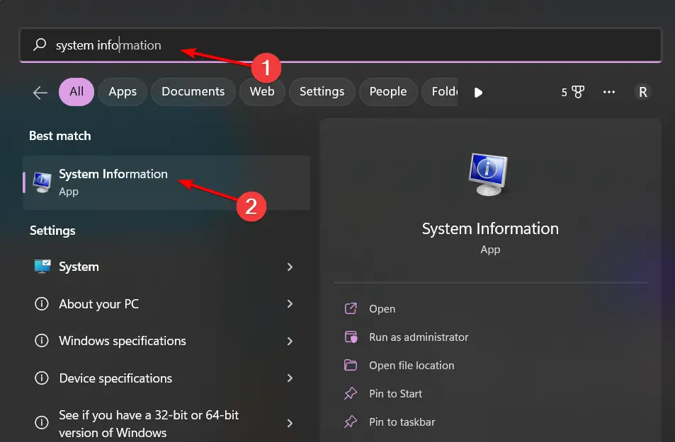 system-info-search esta aplicación no se puede ejecutar en su PC