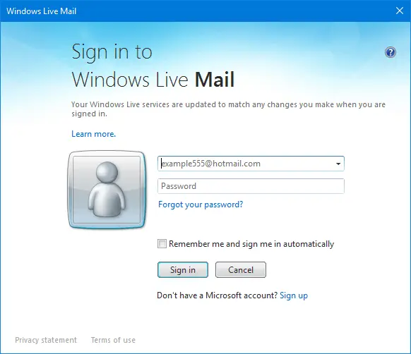 iniciar sesión en windows live mail no funciona