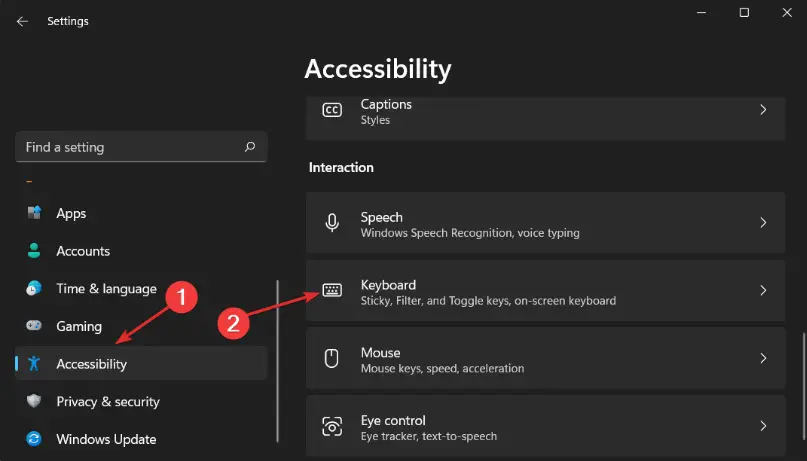 teclado de accesibilidad