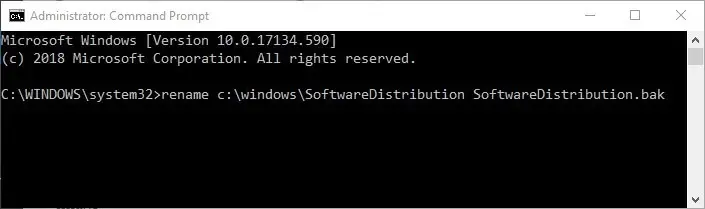 cambiar el nombre para reparar Windows no pudo obtener una lista de dispositivos de la actualización de Windows