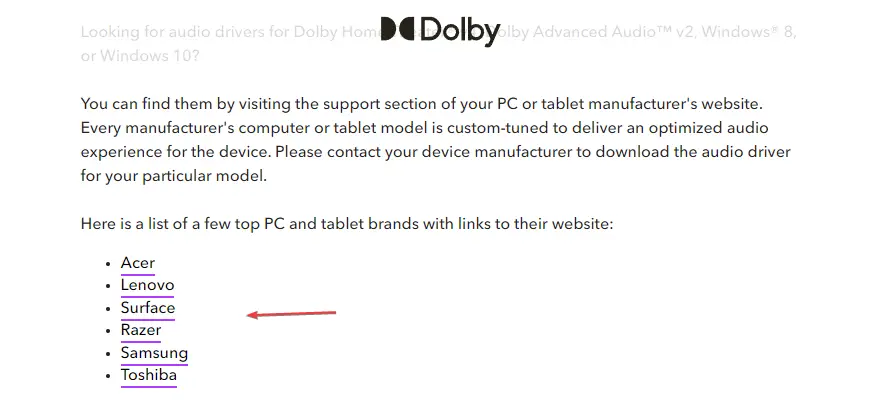 No se puede iniciar el controlador de audio Dolby: cómo solucionar este error