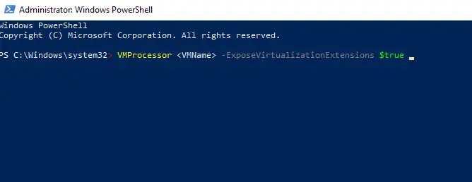Comando de Windows PowerShell - Error 0x80370102