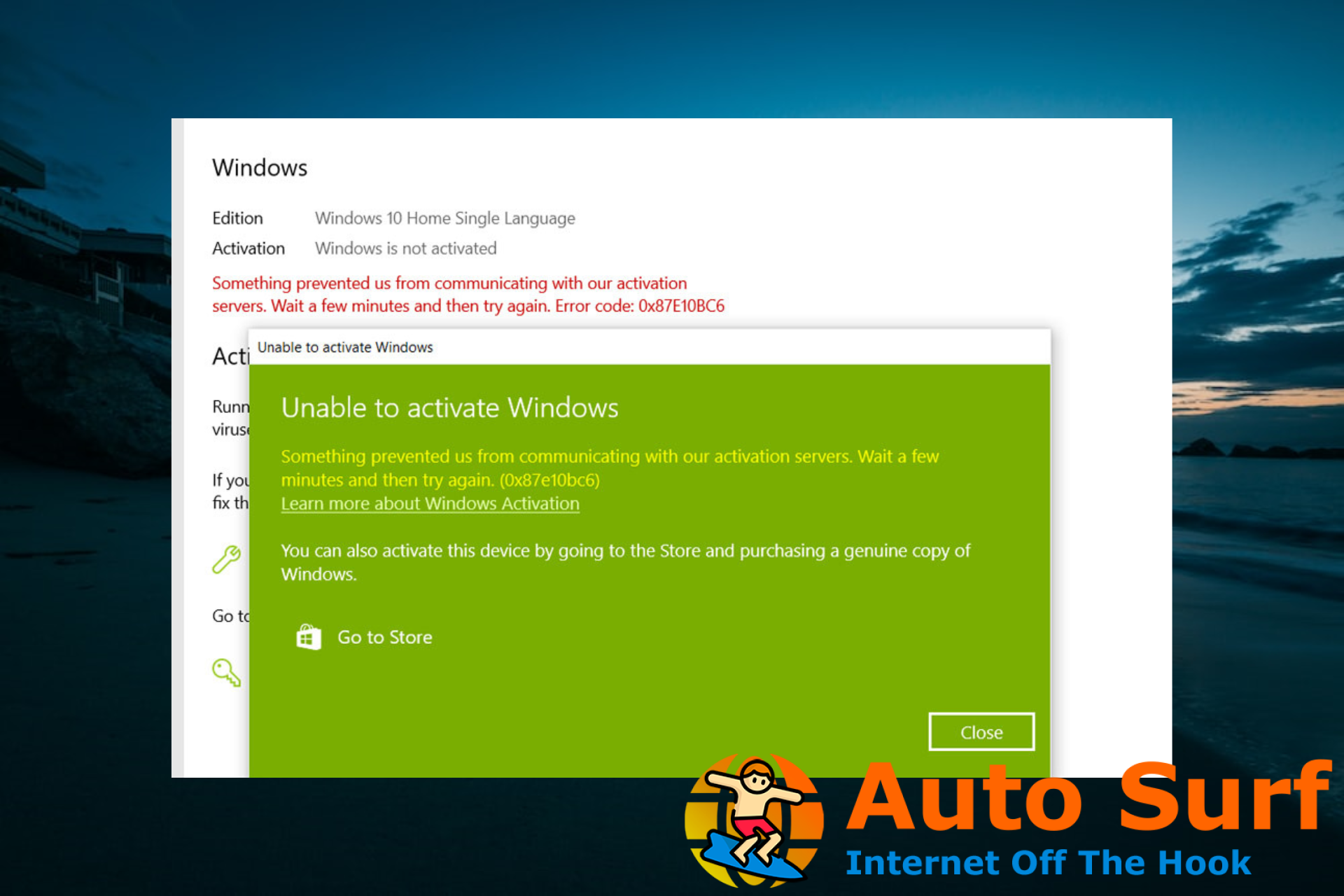 Corrección: Error de activación de Windows 10 0x87e10bc6 [6 Quick Ways]