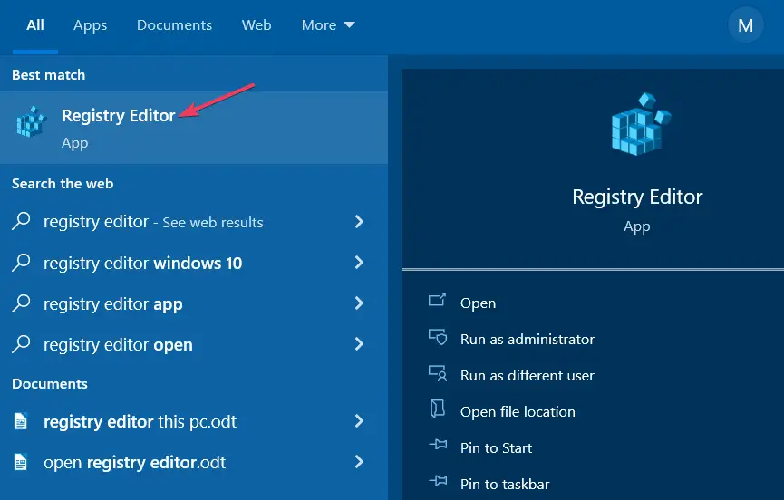 El resultado de la búsqueda del Editor del Registro desactiva el cambio de tamaño automático de la ventana de Windows 10