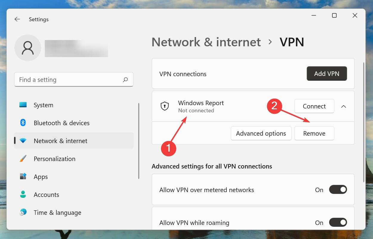 Eliminar VPN para corregir el error de instalación de Windows 11 - 0x800f0831