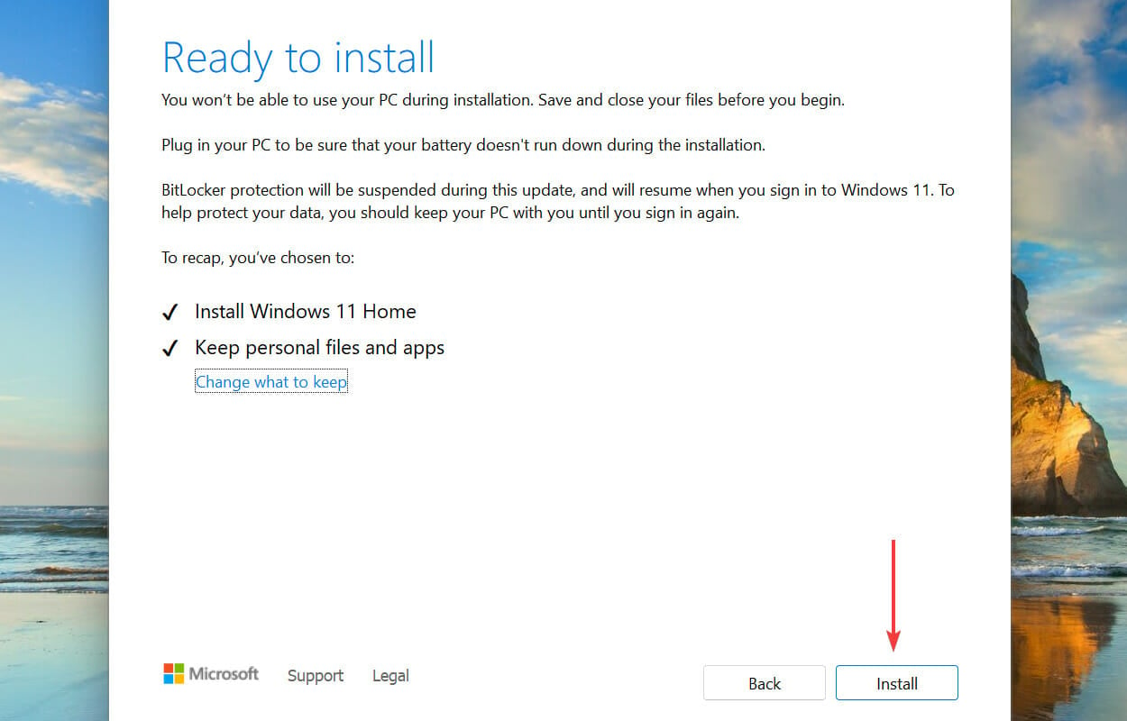 Instale el sistema operativo para corregir el error de instalación de Windows 11: 0x800f0831