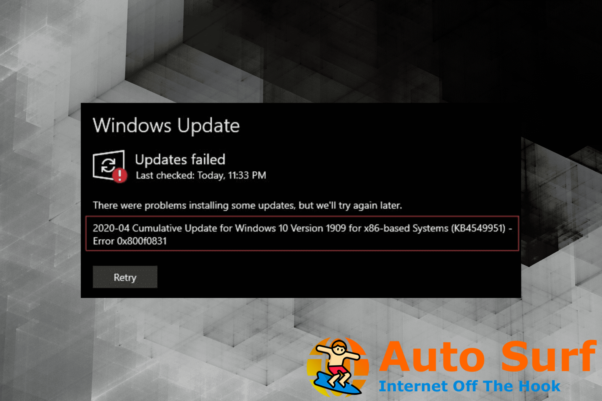 Error de actualización de Windows 0x800f0831 [SOLVED]