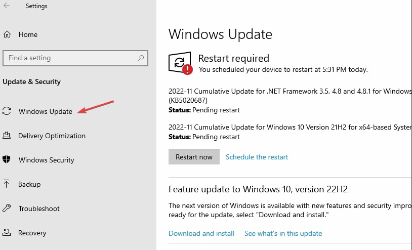 Cómo reparar el error de actualización de Windows 0x80240022