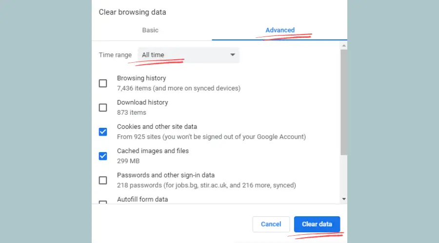Borrar datos de navegación en Chrome