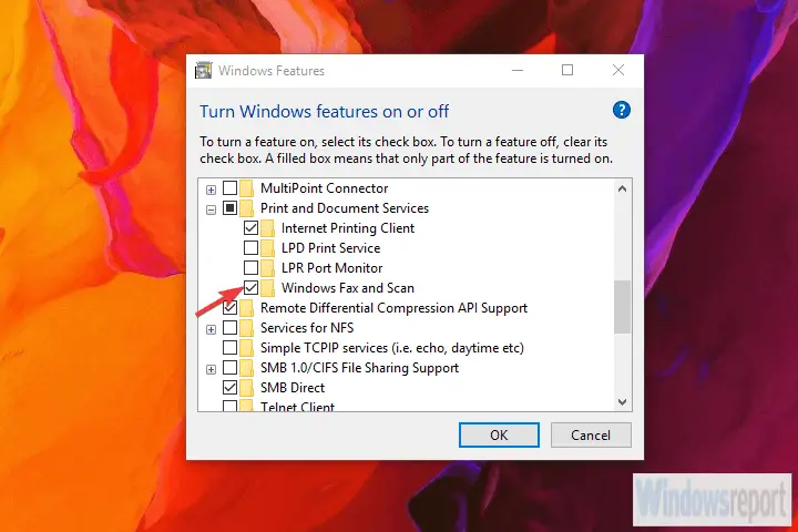 características de windows fax y escaneo de windows