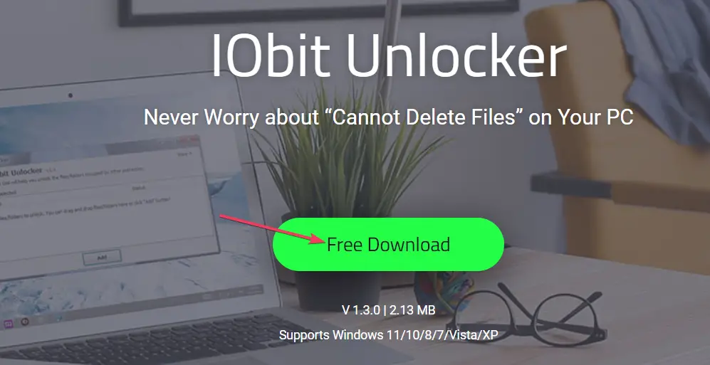 Botón de descarga gratuita para desbloquear ventanas de archivos