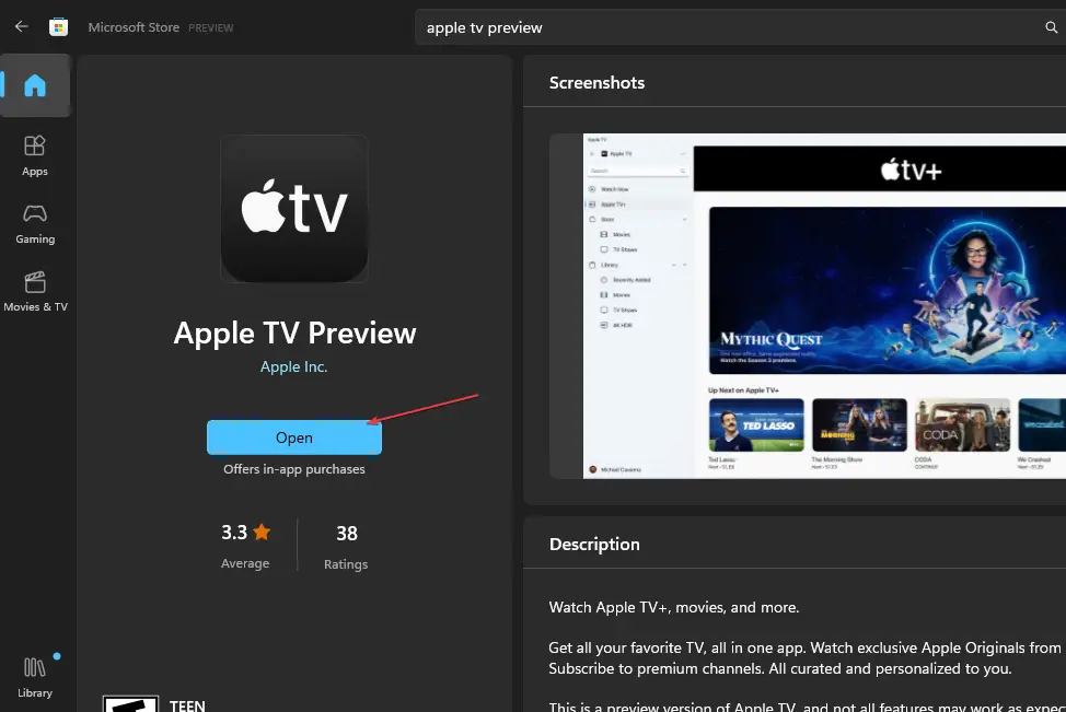 Descarga e instala Apple TV en Windows 11