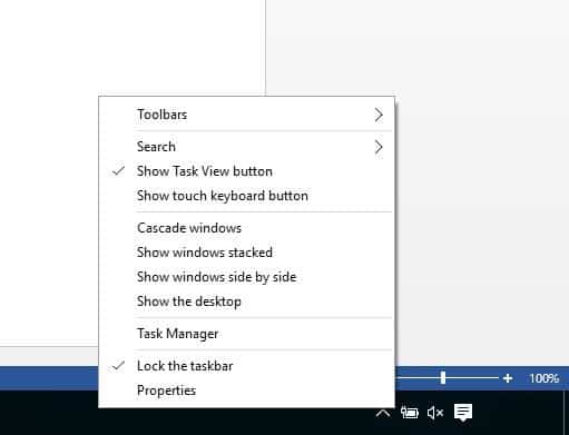 menú de la barra de tareas Windows 10 no arranca