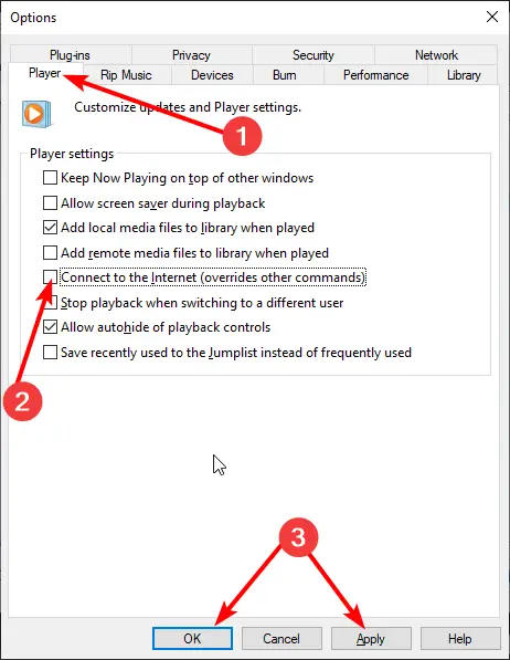 El reproductor Windows Media Player no puede reproducir este archivo.