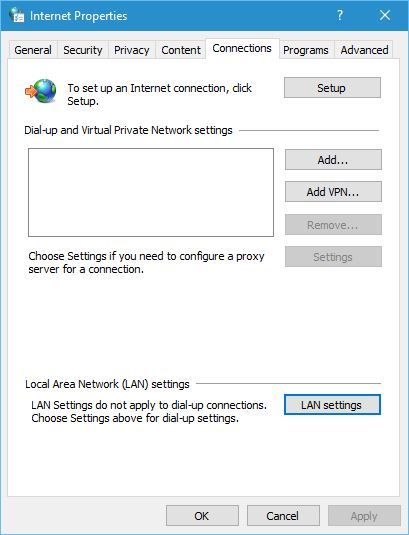 0x80010108-Configuración de LAN
