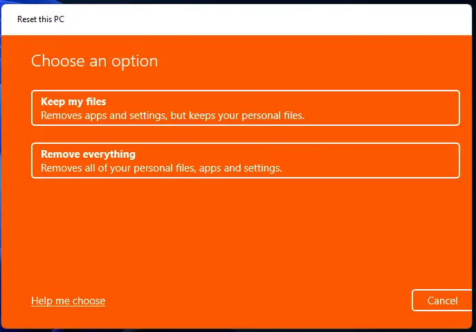Restablecer esta opción de PC Los iconos de escritorio de Windows 11 no se muestran
