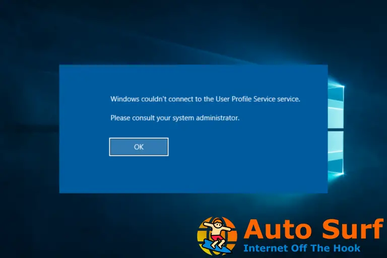 Solución: Windows 10 no pudo conectarse al servicio ProfSvc