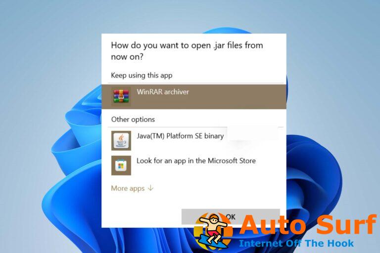 Cómo abrir archivos JAR en Windows 11