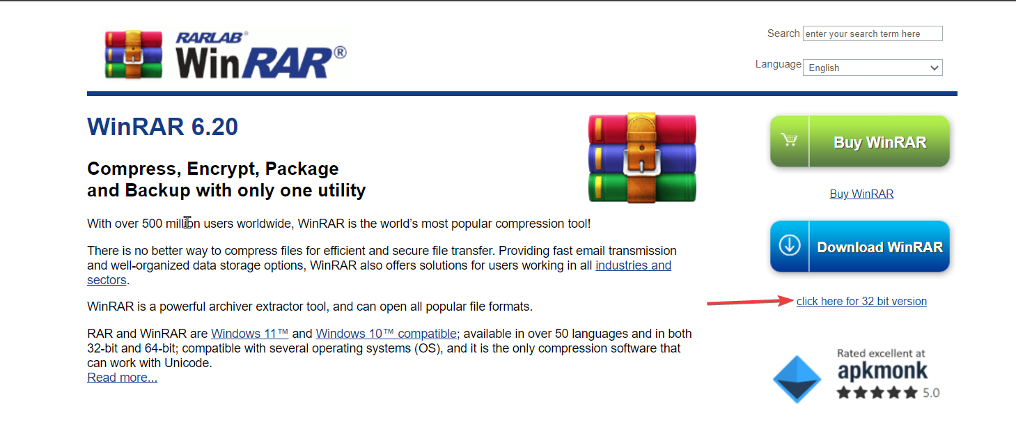Descarga de Winrar: ejecute programas de 32 bits en Windows 11 de 64 bits