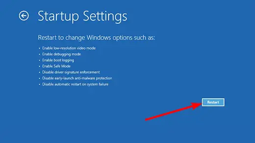 Reiniciar la pantalla de inicio de sesión de Windows 10 no aparece