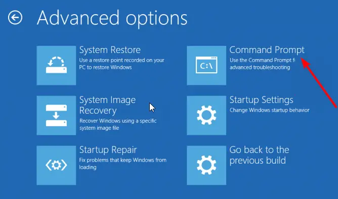 La pantalla de inicio de sesión de Windows 10 del símbolo del sistema no aparece