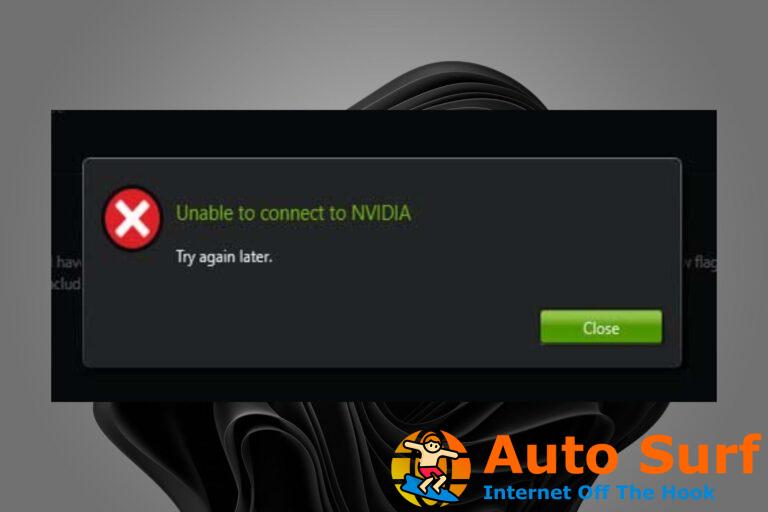 No se puede conectar a Nvidia Inténtalo de nuevo más tarde: 3 correcciones de errores