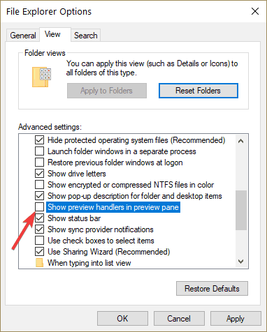 deshabilitar los controladores de vista previa de Windows 10