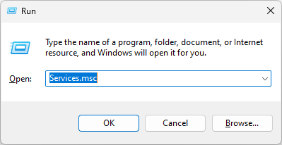 Servicios Ejecutar comando - Recuperación del sistema - Windows 11 no puede encontrar la impresora