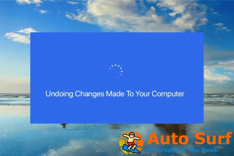 Windows 10 Deshacer los cambios realizados en su computadora [Fix]