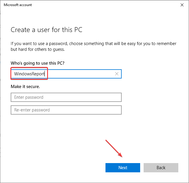 crear cuenta para restablecer permisos de registro windows 10