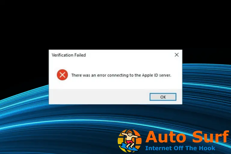 Solución: error al conectarse al servidor de ID de Apple en Windows 10