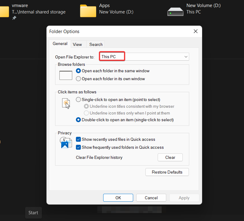 Eliminar el acceso rápido en Windows 11