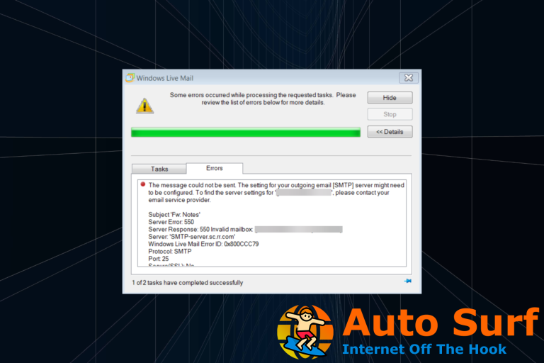 0x800CCC79 ID de error de Windows Live Mail: 3 formas de solucionarlo