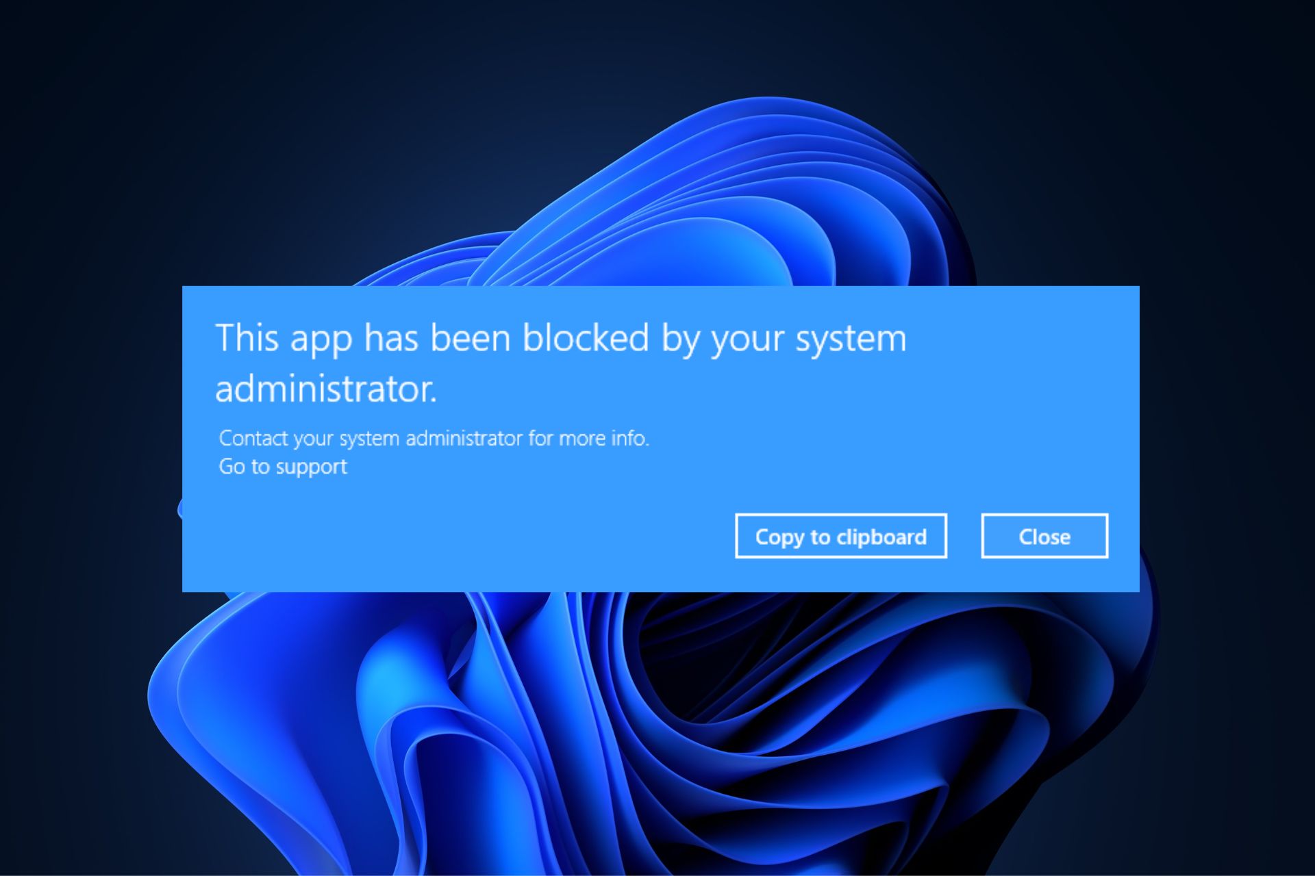 Esta aplicación ha sido bloqueada por el administrador del sistema