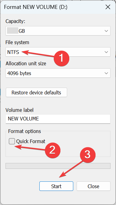 NTFS para arreglar 0x800700df